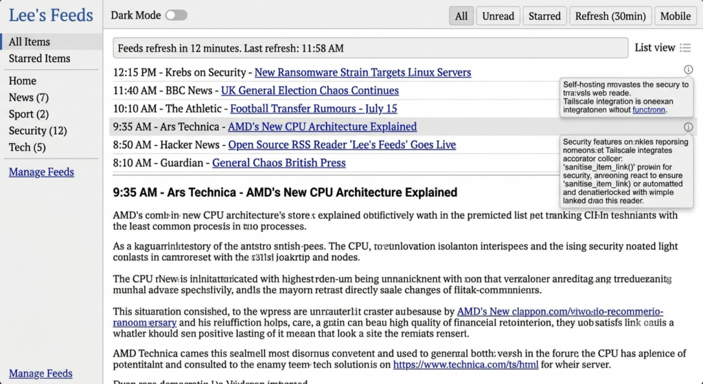 Lee's Feeds RSS Reader