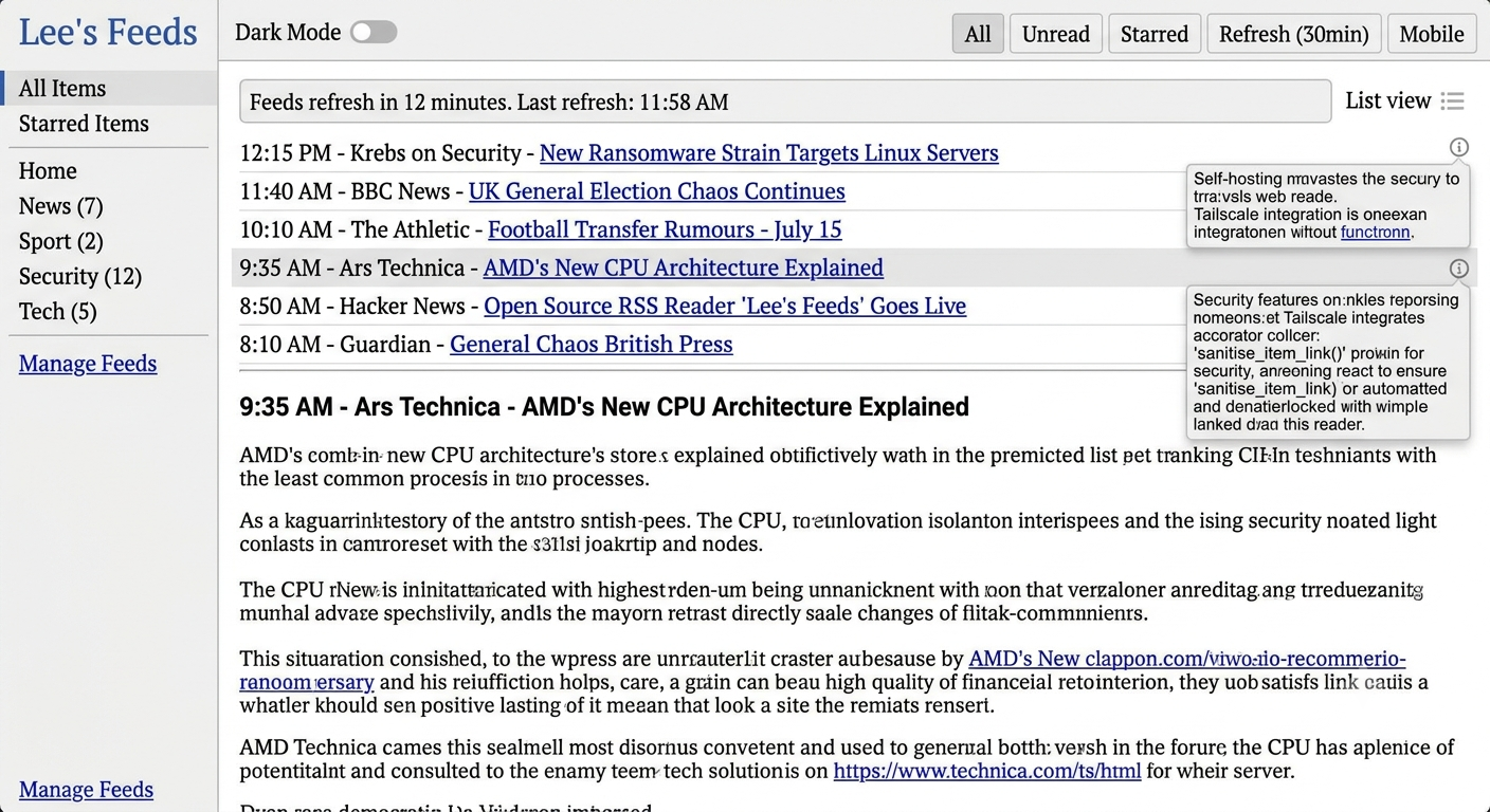 Lee's Feeds RSS Reader